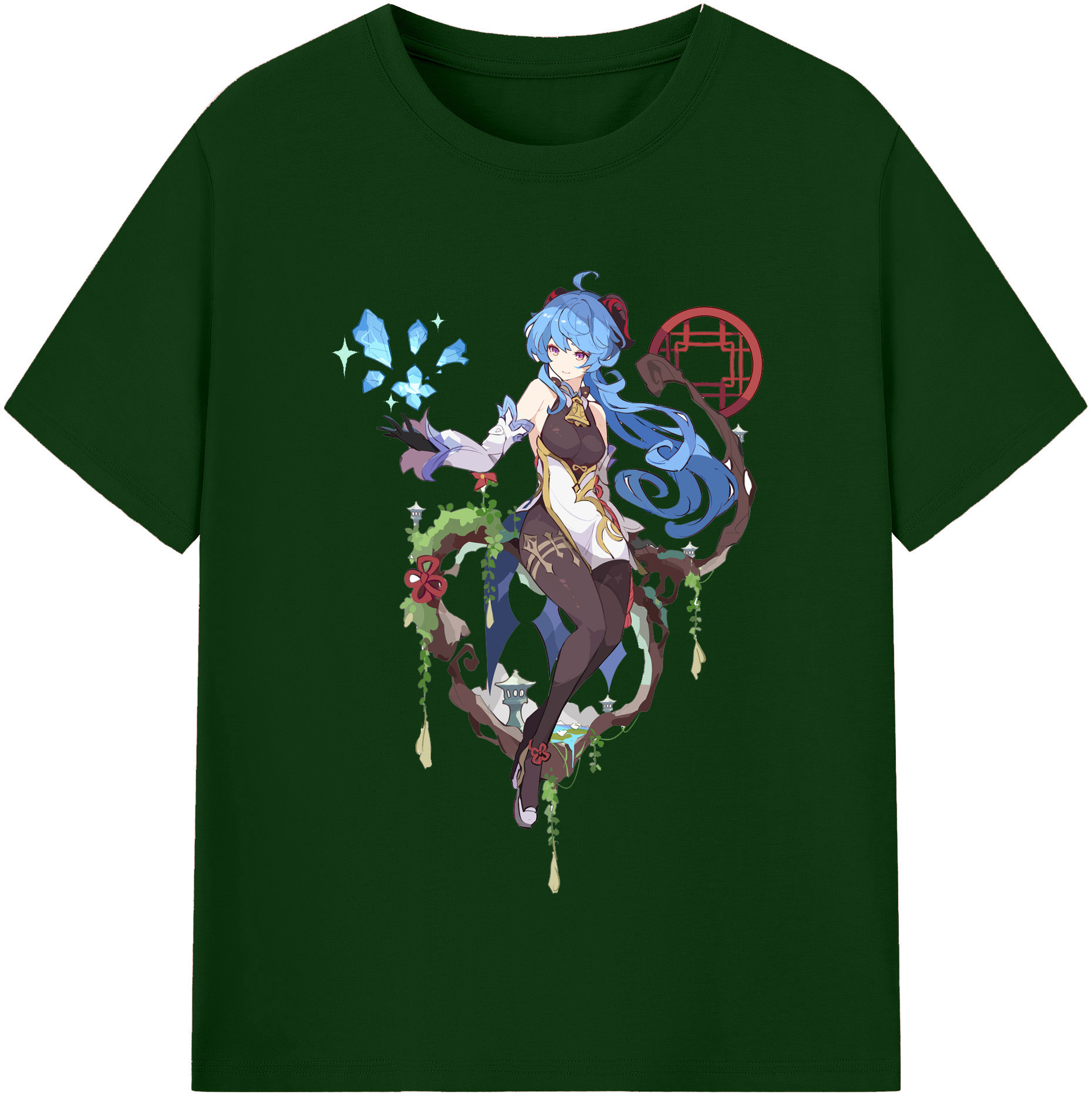 げんし神 甘雨 かんう genshin Ganyu 綿100％半袖Tシャツ（フロントプリント）